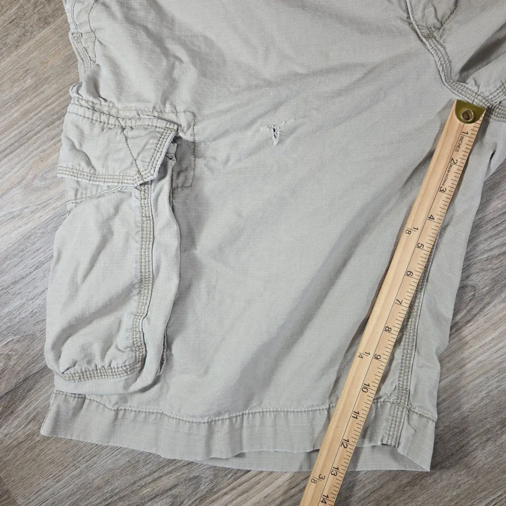 Vintage Y2K Polo Jeans Ralph Lauren Cargo Shorts Mens 38 Beige Ripstop Utility